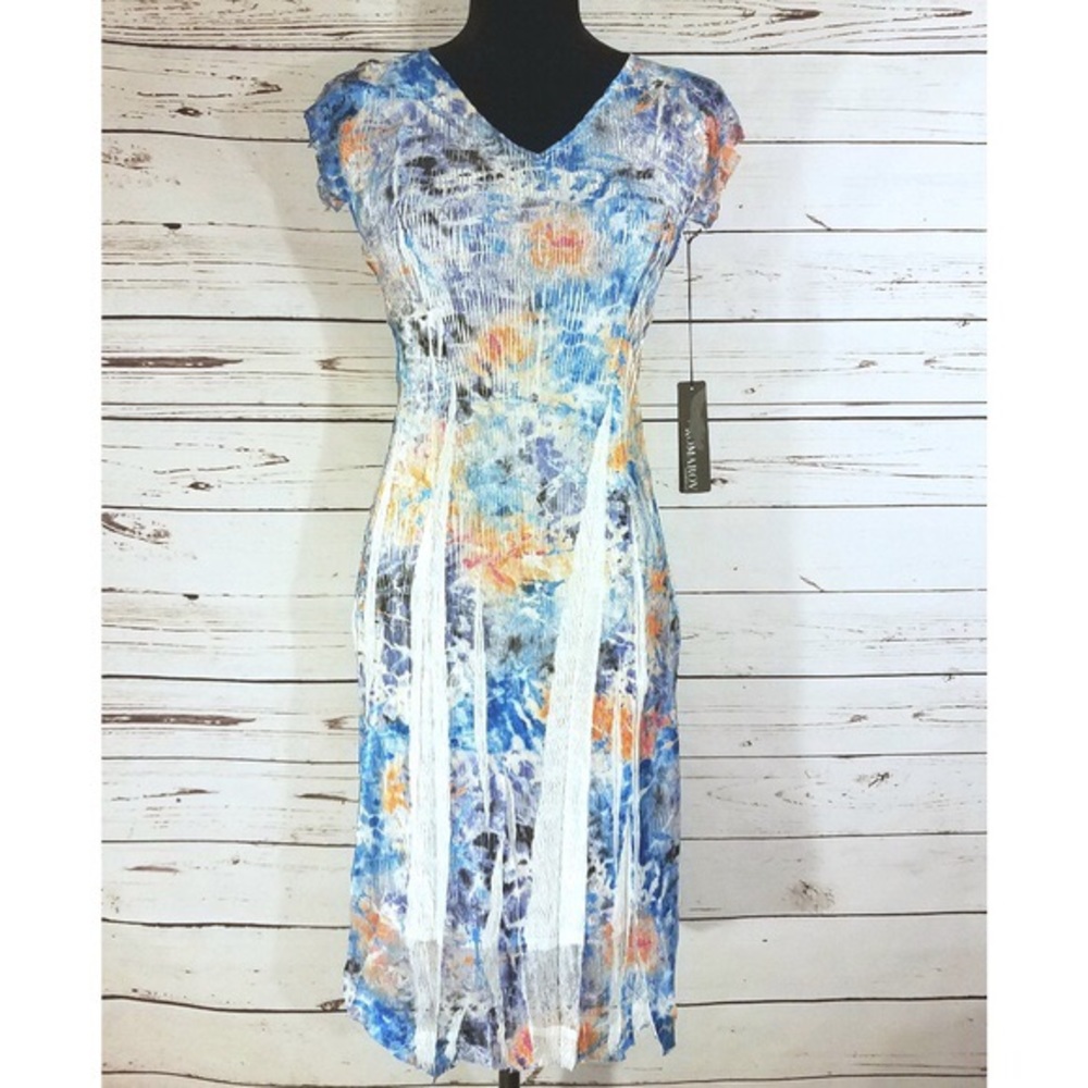 NWT! Komarov Blue Patterned Dress